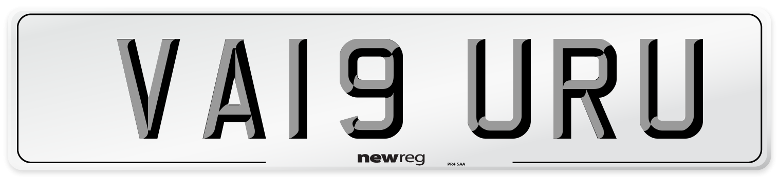 VA19 URU Number Plate from New Reg